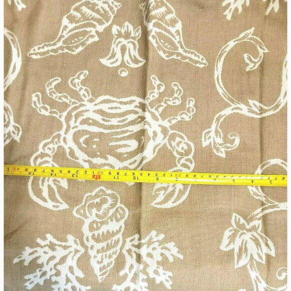 Sea Star Crab Coral Designer Upholstery Fabric Reversible Brown Brige - Picture 2 of 9